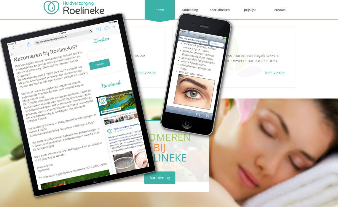 Website huidverzorgingroelineke.nl