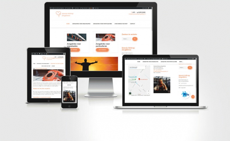 Voorbeeld website hennieholtropzorgadvies.nl